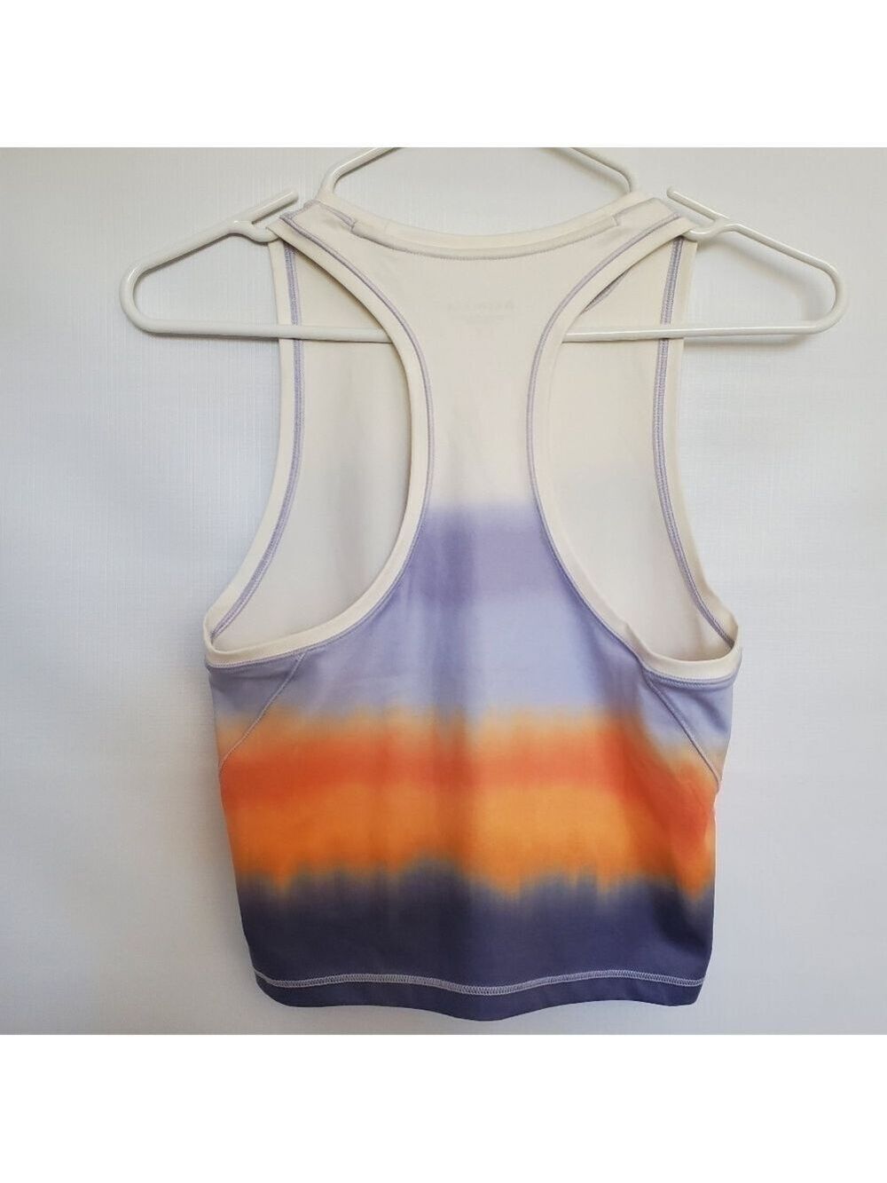ATHLETA SHANTI PRINT OMBRE CROP TANK RACERBACK WHITE ORANGE PURPLE WOMENS ( S ) - Picture 3 of 10